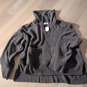 Gray Knit Pullover Sweater